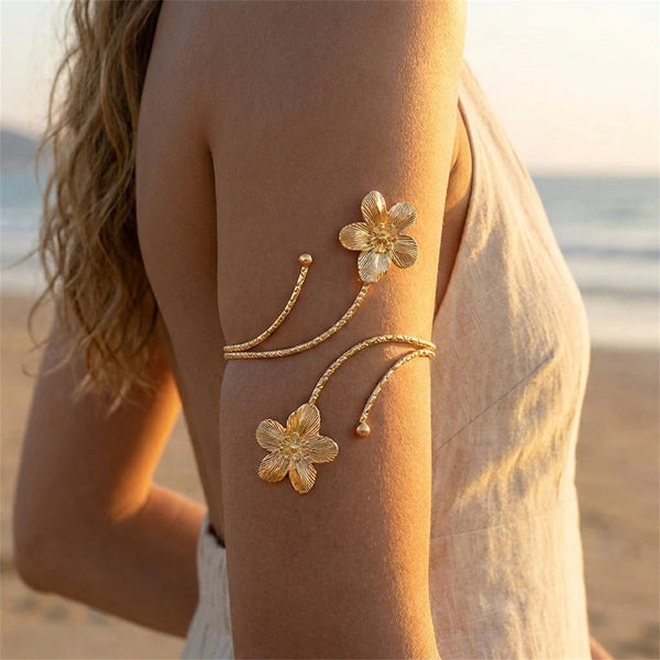 Flower Upper Arm Bracelet Spiral