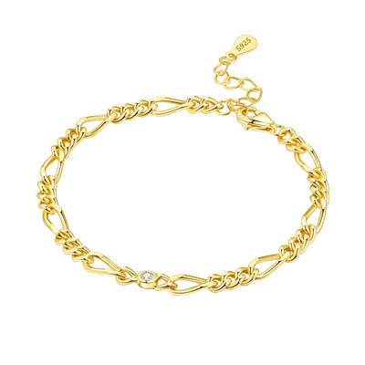 18K Gold-Plated Figaro Bracelet