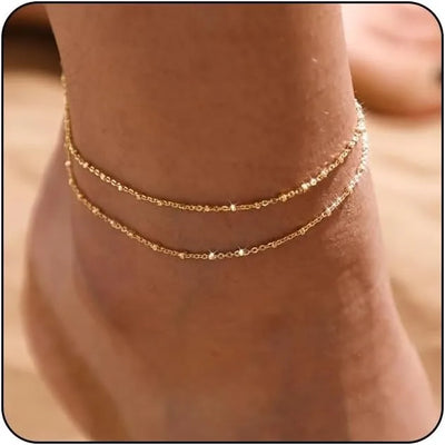 The Beaded Layered Anklet