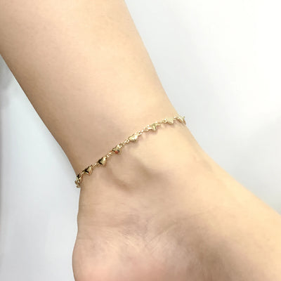 Gold Heart Chain Anklet