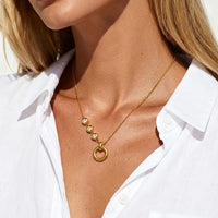Zircon Circle Drop Necklace