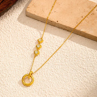 Zircon Circle Drop Necklace