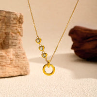 Zircon Circle Drop Necklace