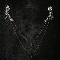 Zircon Tassel Pendant Back Chain Necklace for Dress Backless Water Drop Flower Crystal Shoulder Chain Body Jewelry Wedding Boho