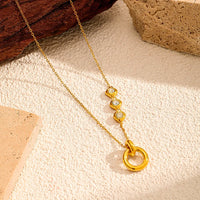 Zircon Circle Drop Necklace