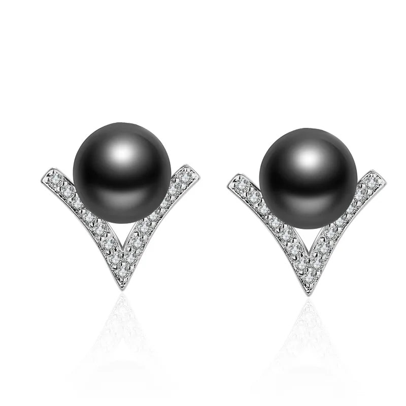 Black Pearl V Earrings