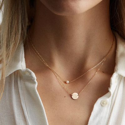 Gold Pearl Chain Necklace