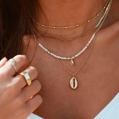 Gold Snake Shell Necklace