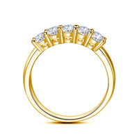 With Certificate Solid 18K Gold Moissanite Ring For Women or 925 Silver 5 Stone Half Eternity Band With Stamp Engagement Jewelry