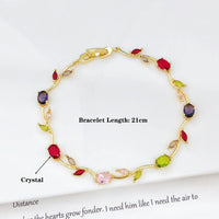 Flower Rhinestone Bracelet Necklace Jewelry