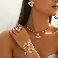 Jewelry Set Floral Necklace Earrings