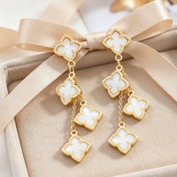 Shell Inlay Drop Earrings for