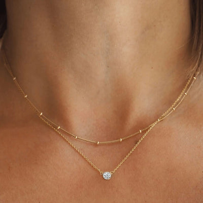 Stainless Steel Zircon Necklace