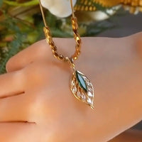 Emerald Leaf Necklace