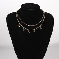 Star & Moon Layered Choker