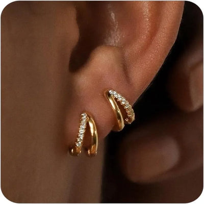 Pavé Huggie Hoops