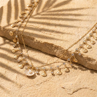 Rhinestone Shell Tassel Waist Chain