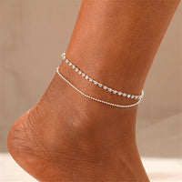 2024 Summer New Gold Color Anklets For Women Stainless Steel Firga Chain Feet Jewelry Layered Link Chain Accessory