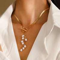 Tassel Flat Snake Bone Necklace Jewelry