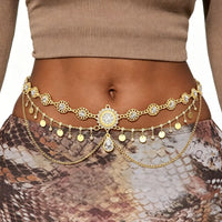 Coin Tassel Crystal Waist Chain