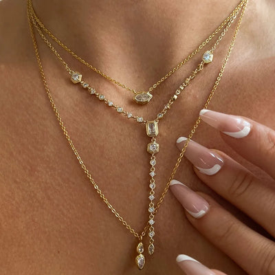 Gold Zircon Crystal Necklace