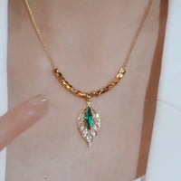 Emerald Leaf Necklace