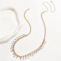 Blue Crystal Scallop Waist Chain