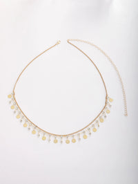Layered Gold Disc Crystal Tassel Waist Chain