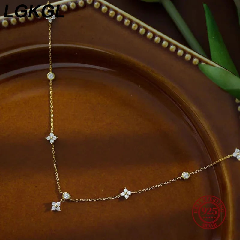 18K Gold-Plated Flower Necklace