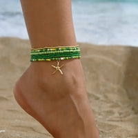 Starfish Beaded Anklet Set