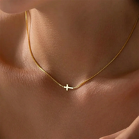 Mini Cross Pendant Gold Sexy Necklace Jewelry
