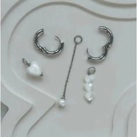 Asymmetric Peach Heart Pendant Earrings