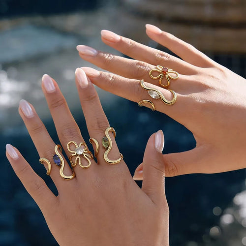 18K Gold Crystal Ring