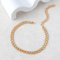 1 stylish punk single-layer Cuban alloy ankle chain suitable for party gathering beach vacation worn by both men and women