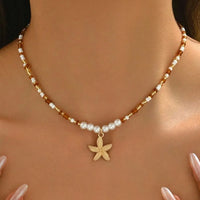 Exquisite Beach Style Seashell Necklace Beaded Choker Necklaces for Women Handmade Starfish Pendant Fashion Ocean Jewelry Чокер