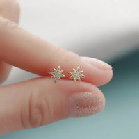 Eight-Point Star Zircon Earrings