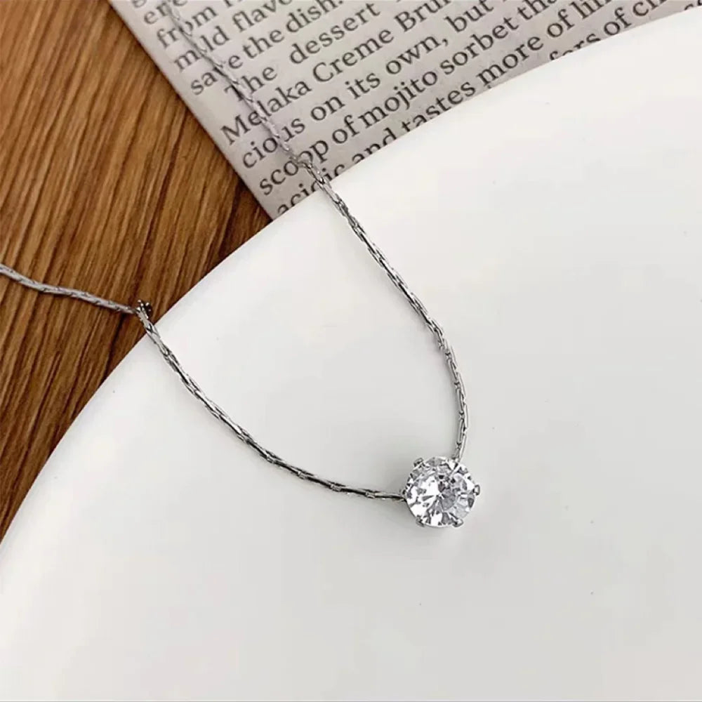 Dainty Zircon Pendant Necklace