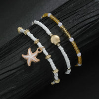 Starfish Pearl Anklet Set