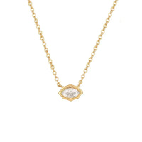 Titanium Steel Zircon Oval Round Pendant Necklace for Women Simple Stylish Gold Plated Crystal Wedding JewelryAccessories