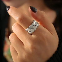 Multi Heart Shape Pieced Together Stainless Steel Rings For Women 18K Gold Plated Waterproof No Tarnish Women's Finger Ring
