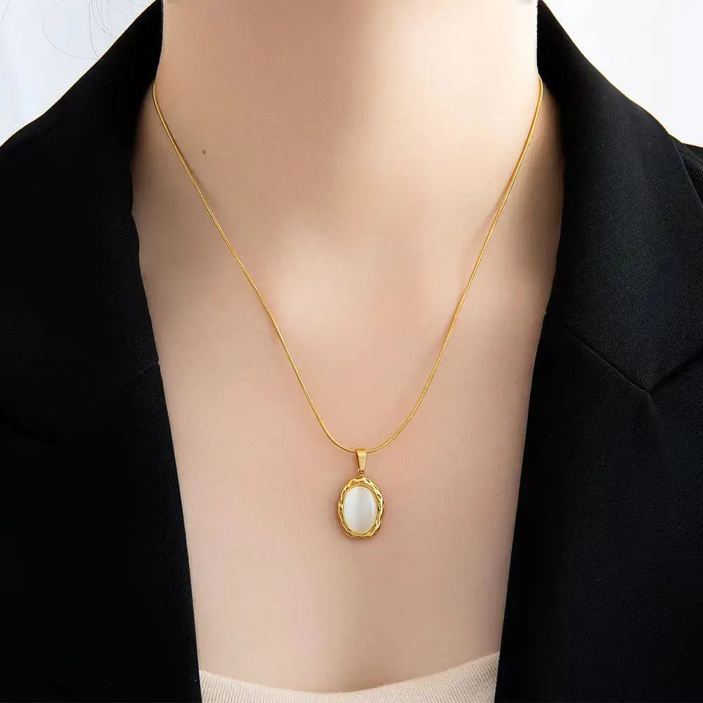 18K Gold-Plated Cat Eye Necklace