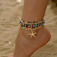 Starfish Beaded Anklet Set