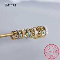 14K Gold Plated Moissanite Hoop Earrings for Women, D Color Round Cut Lab Diamond 925 Silver Hypoallergenic Earrings MSE005