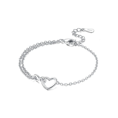 Silver Heart Chain Bracelet