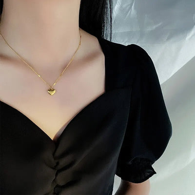 Gold Heart Chain Necklace