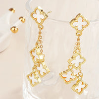 Shell Inlay Drop Earrings for