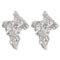 Gold Heart Oval Earrings