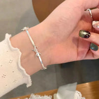 Silver Coclor Bow Necklace Bracelet