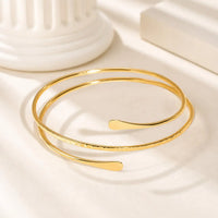 Upper Arm Cuff Bracelet for Women Minimalist Gold Plated Adjustable Open Armband Statement Party Armlet Jewelry