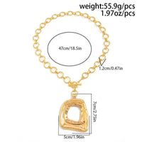 Large Square Pendant Necklace Creative